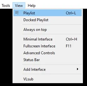 View → Playlist
