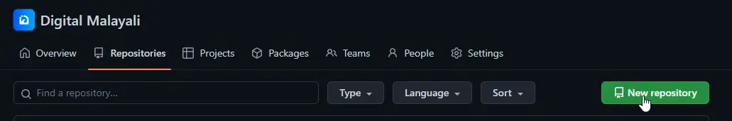 Click New repository