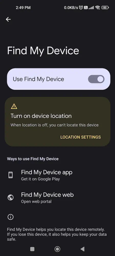Use Find My Device