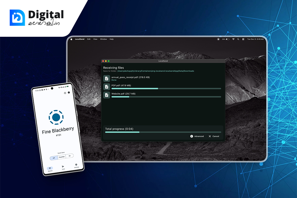 LocalSend open source cross platform file sharing app interface preview
